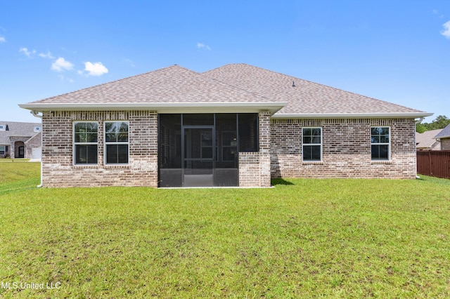 16872 W Landon Green Cir, Gulfport, MS 39503 - back of house with a shingled roof, brick siding, and a sunroom