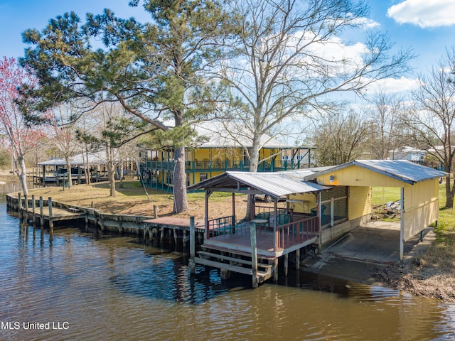 6132 Shawnee St, Kiln, MS 39556 - dock featuring a deck with water view