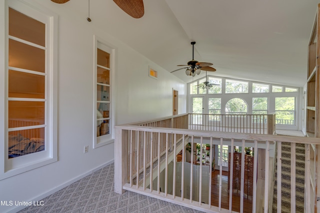 6132 Shawnee St, Kiln, MS 39556 - hallway with lofted ceiling and baseboards