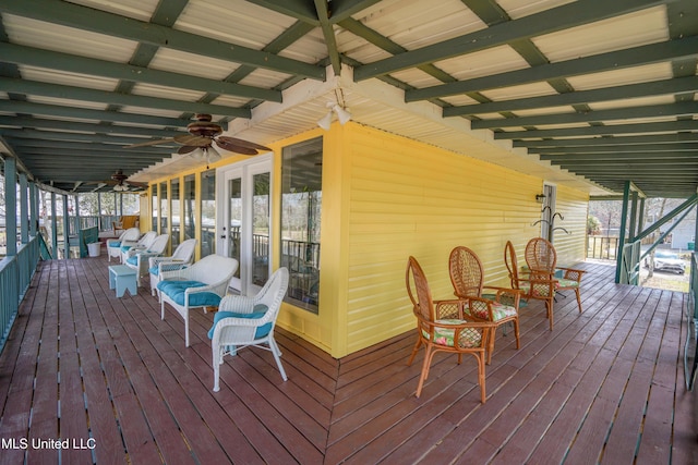 6132 Shawnee St, Kiln, MS 39556 - wooden deck featuring ceiling fan