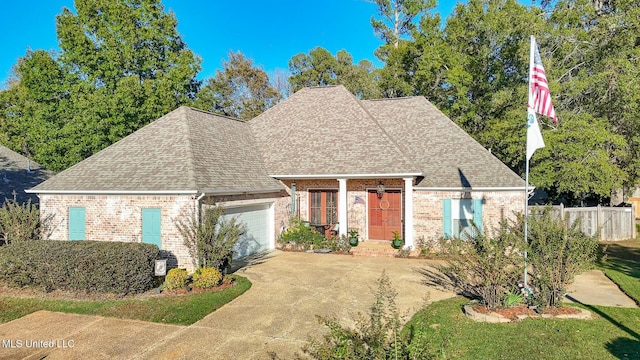 view of front of house with a garage