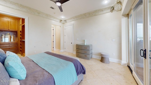 bedroom with ceiling fan