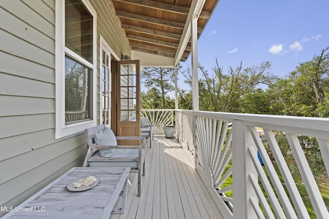 view of wooden deck
