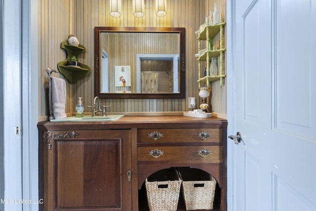 interior space featuring vanity