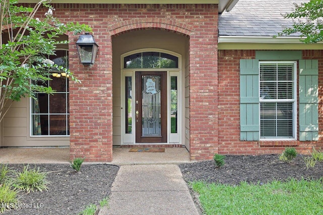 109 Bellemeade Trce, Clinton, MS 39056 - doorway to property with brick siding and roof with shingles