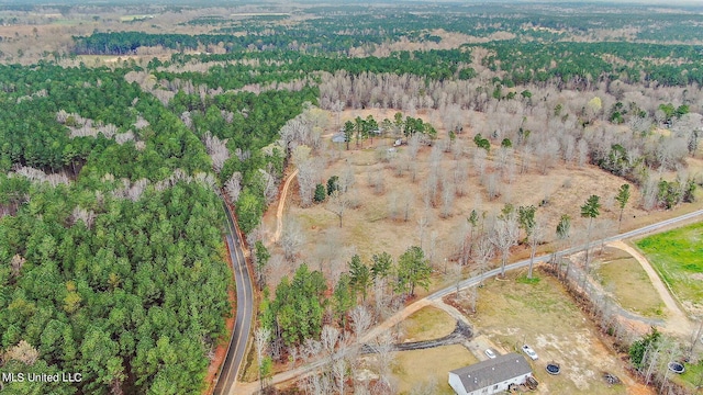 aerial view featuring a rural view