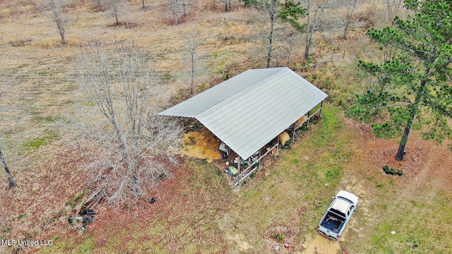 aerial view featuring a rural view