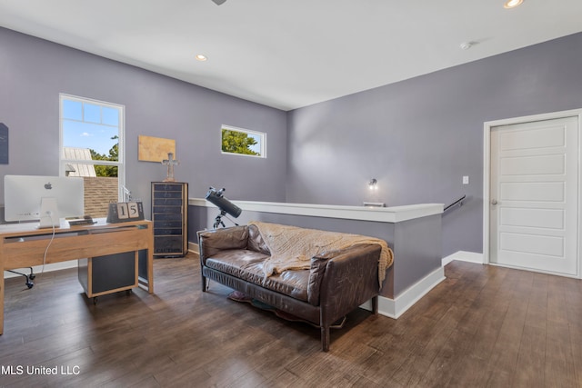 office featuring dark hardwood / wood-style floors