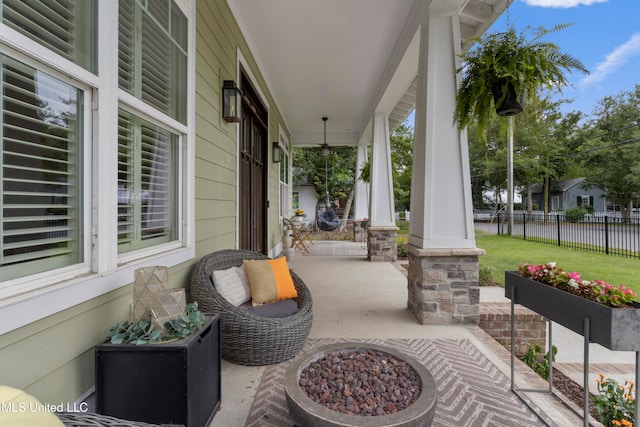 view of patio / terrace featuring covered porch