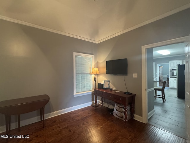 2610 Dickens Place Dr, Southaven, MS 38671 - office area with ornamental molding and wood finished floors