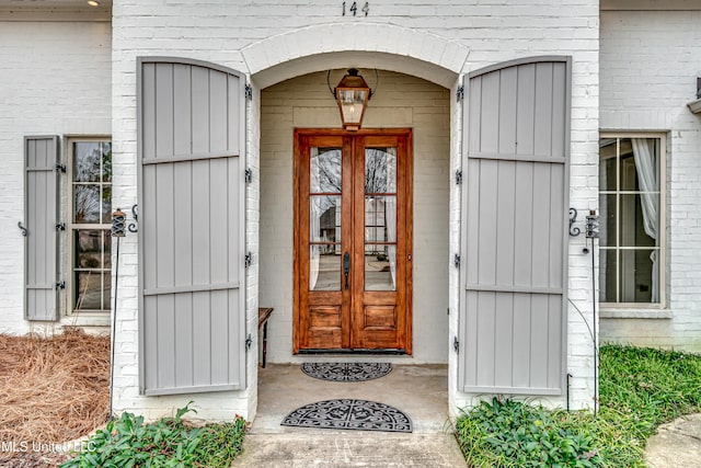 entrance to property with french doors