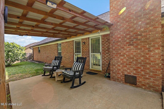 view of patio with fence
