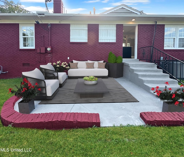1049 Idlewild St, Memphis, TN 38107 - view of patio / terrace featuring an outdoor living space