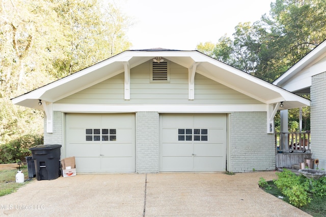 view of garage