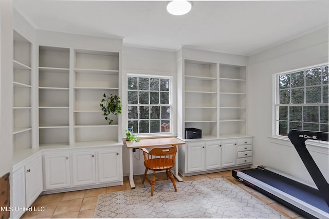 2123 Southwood Rd, Jackson, MS 39211 - unfurnished office featuring crown molding and light tile patterned floors