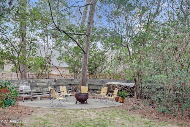 2123 Southwood Rd, Jackson, MS 39211 - view of yard with a fire pit and a patio