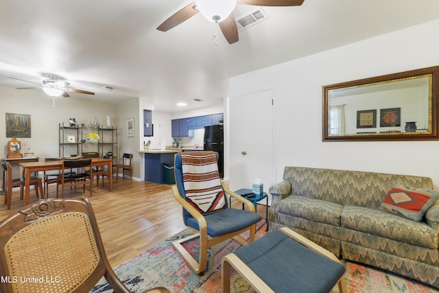 1215 23rd St, Gulfport, MS 39501 - living area featuring ceiling fan, light wood finished floors, and recessed lighting
