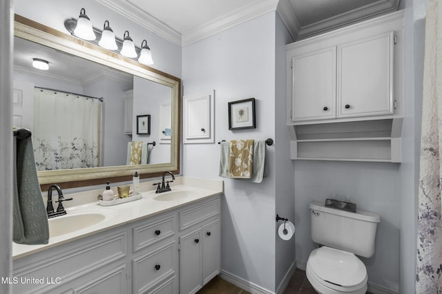 215 Cobblestone Dr, Madison, MS 39110 - full bathroom with double vanity and crown molding
