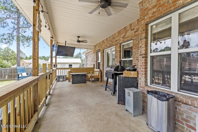 21915 Huntington Forest Dr, Saucier, MS 39574 - view of patio / terrace with ceiling fan and area for grilling