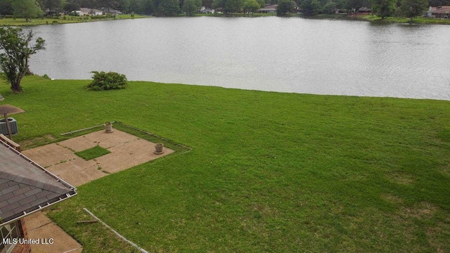 exterior space featuring a water view