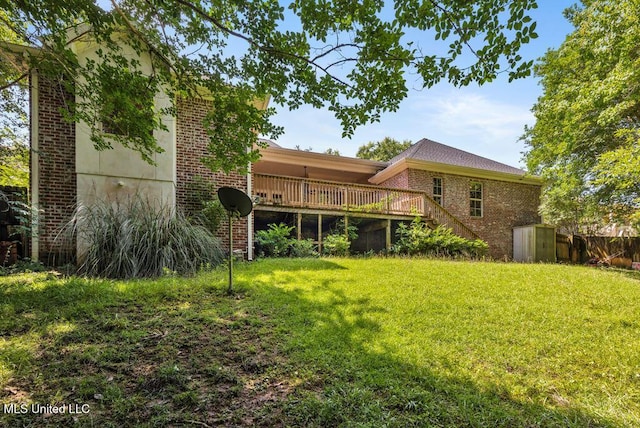 769 Mclane Ln, Biloxi, MS 39532 - back of house with brick siding, stairs, and a deck