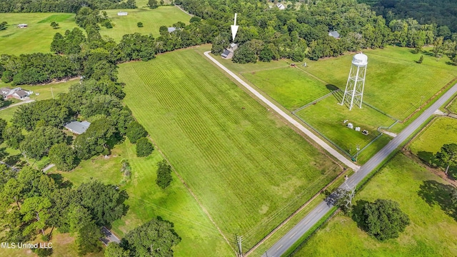 drone / aerial view with a rural view