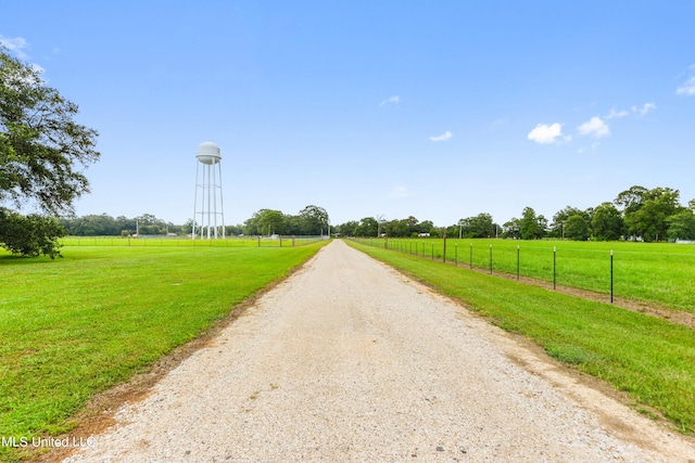 view of street featuring a rural view