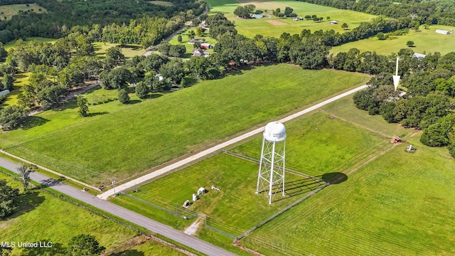 drone / aerial view featuring a rural view