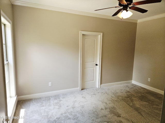 119 Hemlock Ln, Madison, MS 39110 - carpeted empty room featuring ornamental molding and ceiling fan