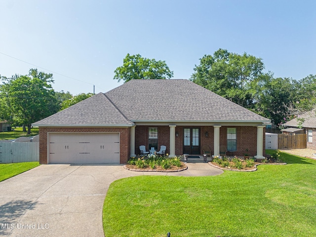 3 Rue Orleans Ct, Long Beach, MS 39560 - back of property with french doors, roof with shingles, and brick siding
