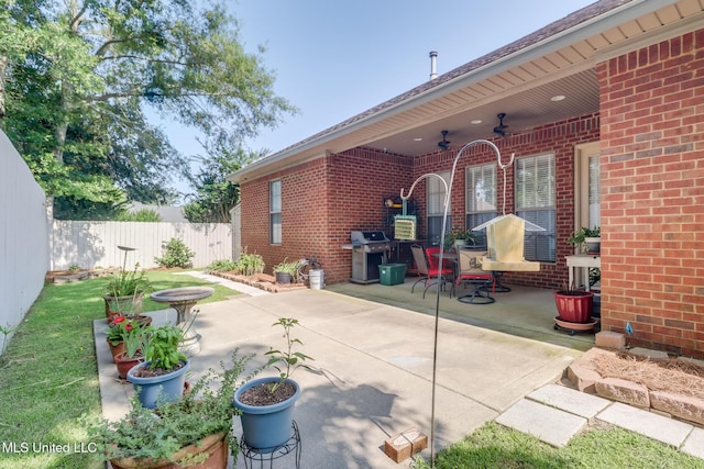 3 Rue Orleans Ct, Long Beach, MS 39560 - view of patio with a grill and a ceiling fan