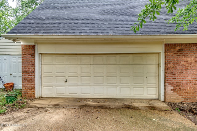 view of garage