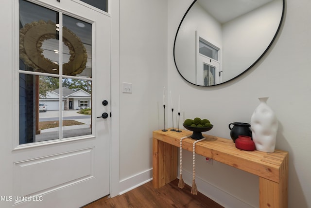 entryway featuring dark hardwood / wood-style flooring