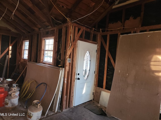 miscellaneous room with vaulted ceiling