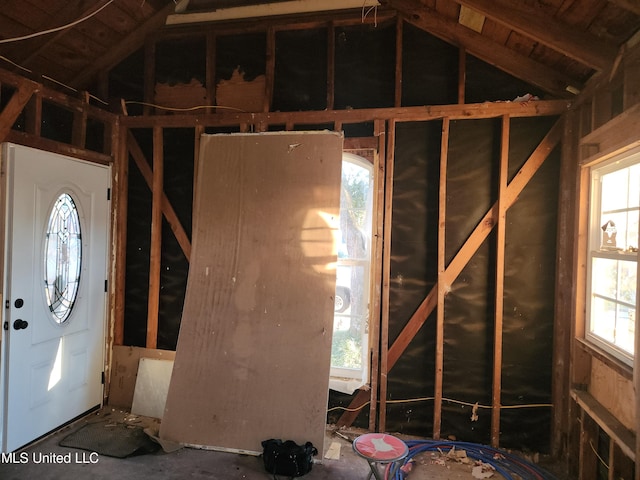 view of unfinished attic