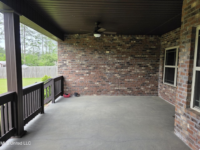 45 Carlsbad, Hattiesburg, MS 39402 - view of patio / terrace featuring ceiling fan