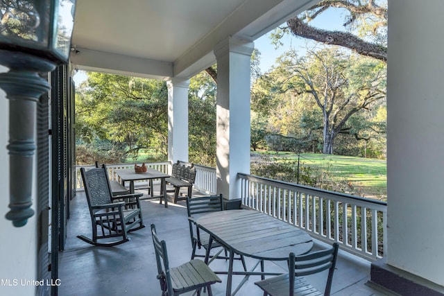 view of patio / terrace with a porch