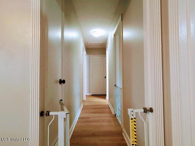 hallway featuring light hardwood / wood-style floors