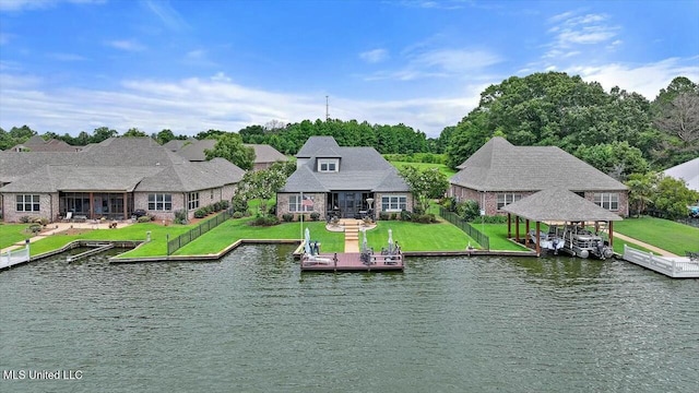 view of water feature featuring a boat dock