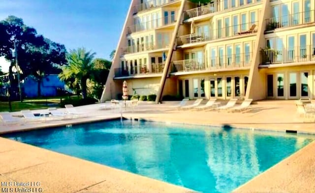 view of pool featuring a patio area