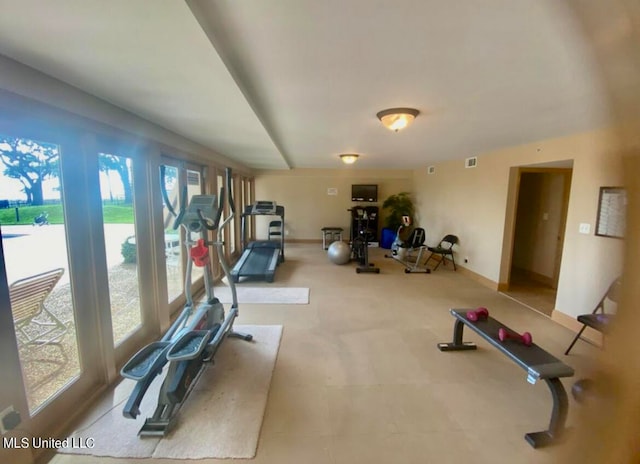 view of workout room