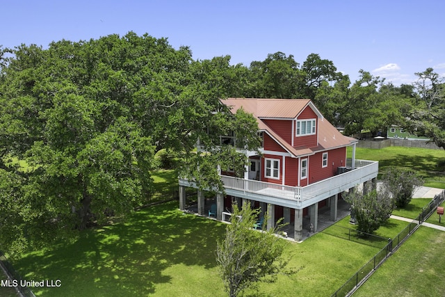 5200 W Beach Blvd, Gulfport, MS 39501 - rear view of house with a deck