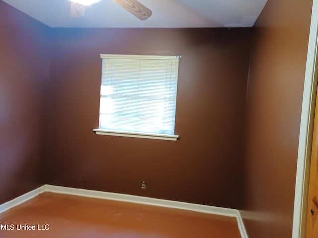 spare room featuring ceiling fan