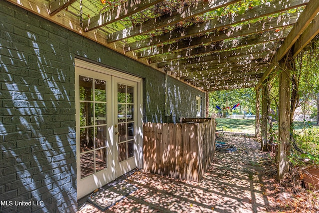 3775 Coker Rd, Madison, MS 39110 - deck with french doors and a pergola
