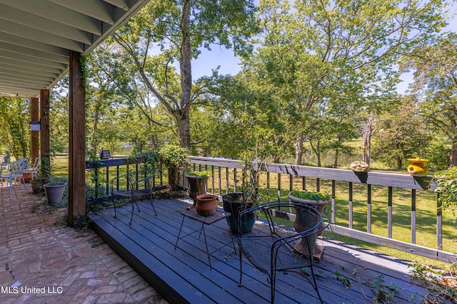 3775 Coker Rd, Madison, MS 39110 - wooden terrace with view of wooded area