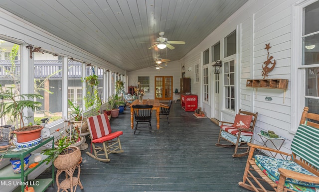 3775 Coker Rd, Madison, MS 39110 - sunroom / solarium with outdoor dining area, ceiling fan, healthy amount of natural light, and vaulted ceiling