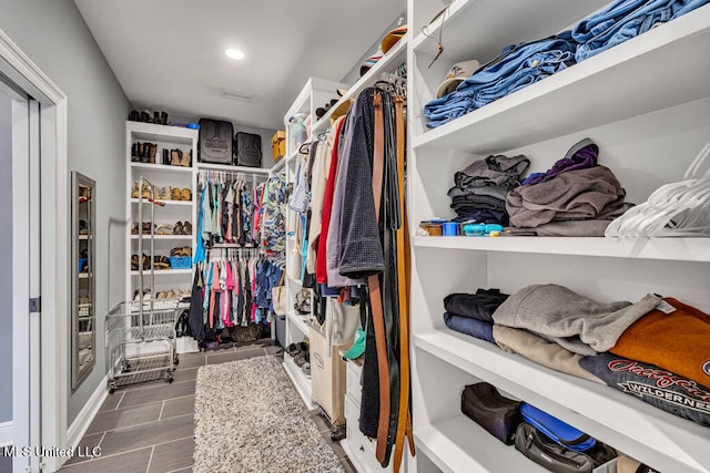 view of walk in closet