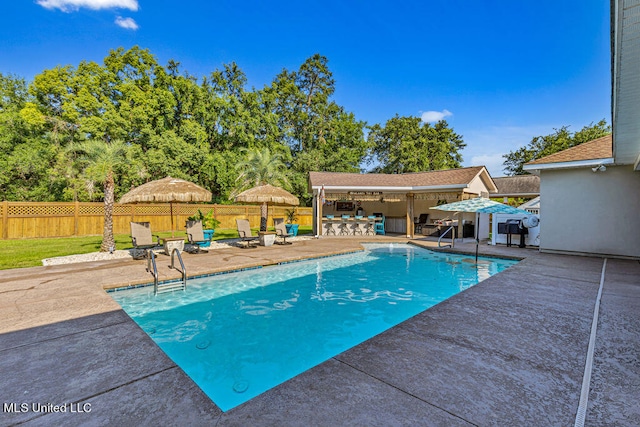 view of pool with a patio area