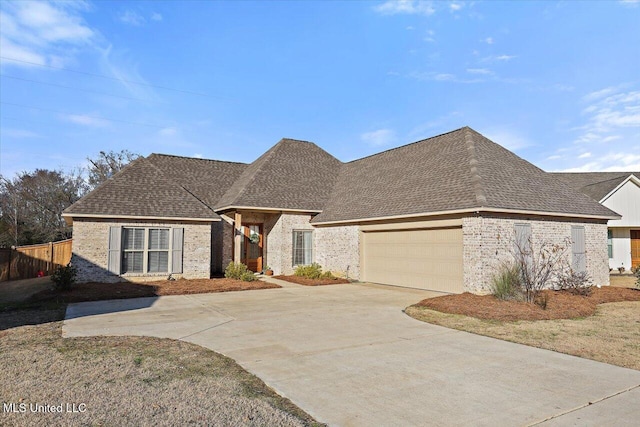 view of front facade with a garage