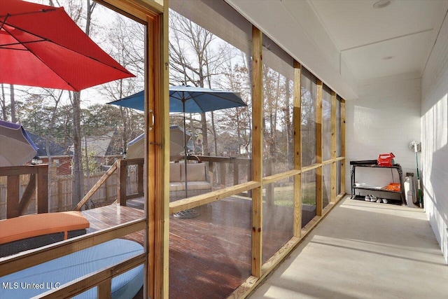 view of unfurnished sunroom